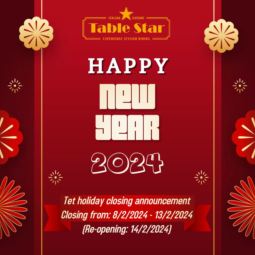 2024 Tet holiday closing announcement